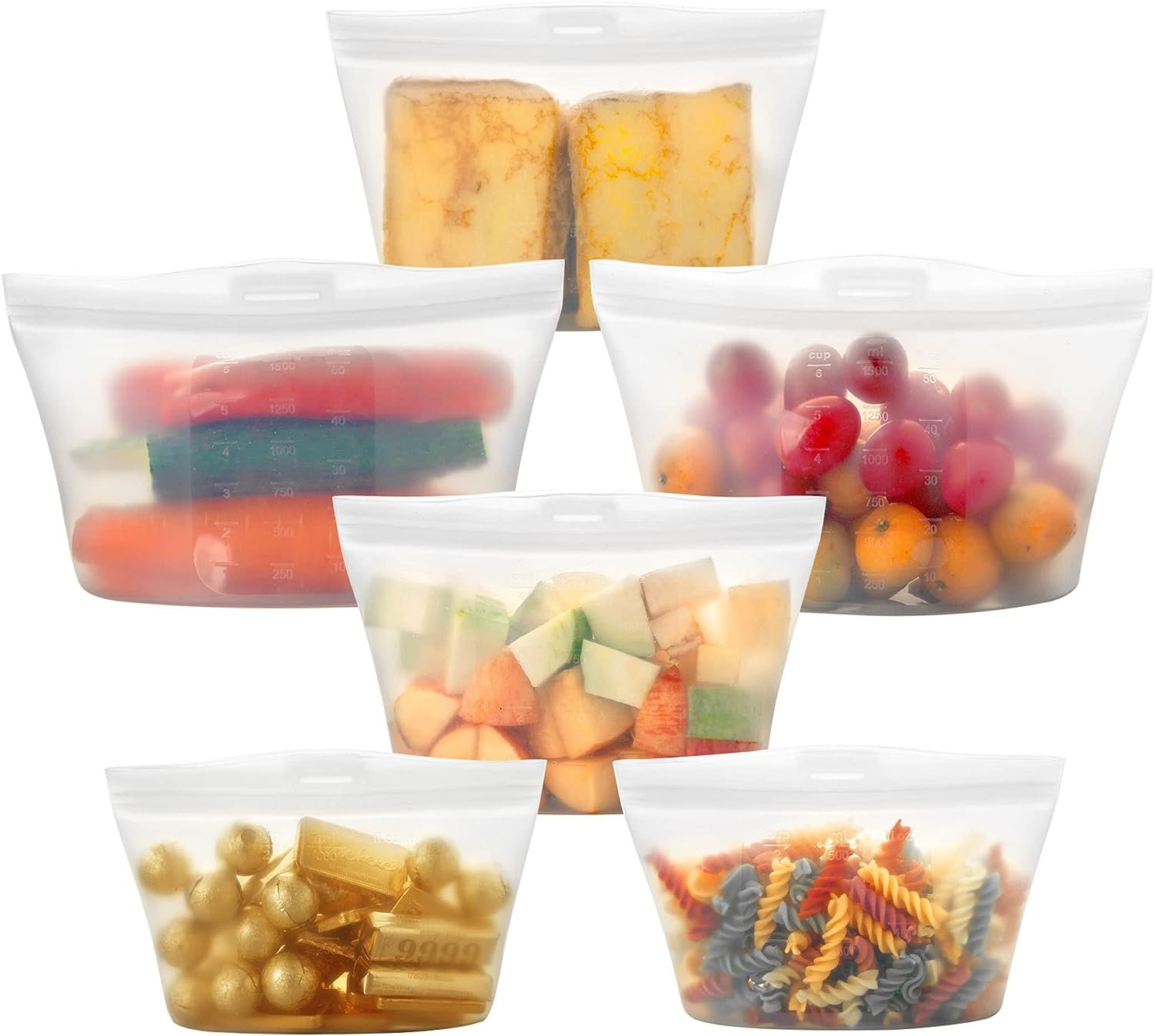 Bolsas de silicona reutilizables para almacenamiento de alimentos